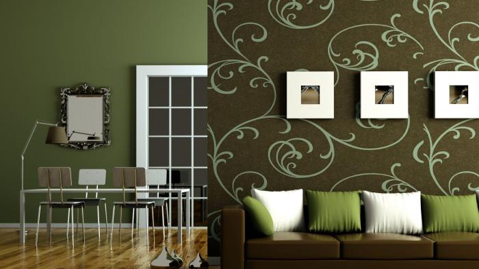 Bedroom interior design wallpaper main wall