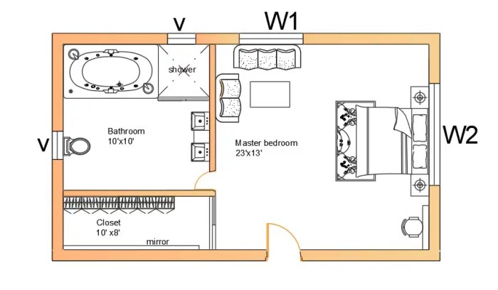 Slaapkamer plattegrond roomsketcher huis inrichten woonkamer